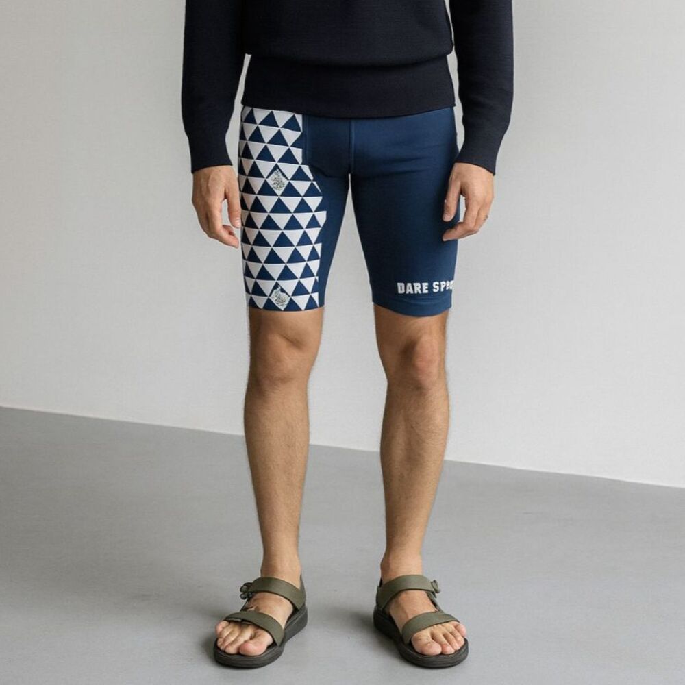 NWT  DARC SPORT Blue Spandex Mana Civil Regime Biker Shorts  Mens Size Small